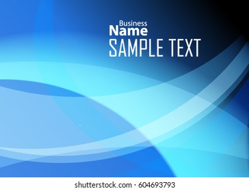 Blue abstract template for card or banner. Metal Background with waves and reflections. Business background, silver, illustration. Illustration of abstract background with a metallic element