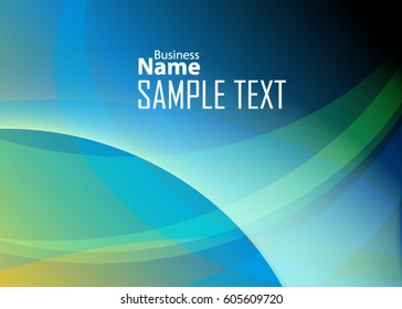 Blue abstract template for card or banner. Metal Background with waves and reflections. Business background, silver, illustration. Illustration of abstract background with a metallic element