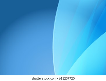 Blue abstract template for card or banner. Metal Background with waves and reflections. Business background, silver, illustration. Illustration of abstract background with a metallic element