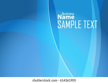 Blue abstract template for card or banner. Metal Background with waves and reflections. Business background, silver, illustration. Illustration of abstract background with a metallic element