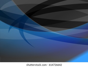 Blue abstract template for card or banner. Metal Background with waves and reflections. Business background, silver, illustration. Illustration of abstract background with a metallic element