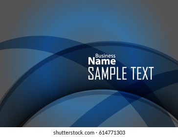Blue abstract template for card or banner. Metal Background with waves and reflections. Business background, silver, illustration. Illustration of abstract background with a metallic element