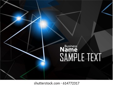 Blue abstract template for card or banner. Metal Background with waves and reflections. Business background, silver, illustration. Illustration of abstract background with a metallic element