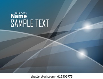 Blue abstract template for card or banner. Metal Background with waves and reflections. Business background, silver, illustration. Illustration of abstract background with a metallic element