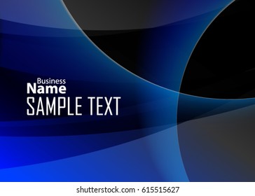 Blue abstract template for card or banner. Metal Background with waves and reflections. Business background, silver, illustration. Illustration of abstract background with a metallic element