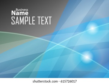 Blue abstract template for card or banner. Metal Background with waves and reflections. Business background, silver, illustration. Illustration of abstract background with a metallic element