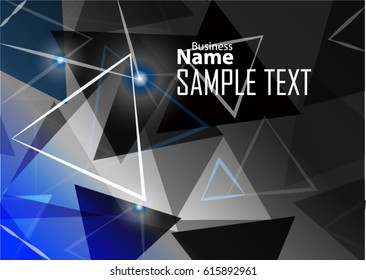 Blue abstract template for card or banner. Metal Background with waves and reflections. Business background, silver, illustration. Illustration of abstract background with a metallic element