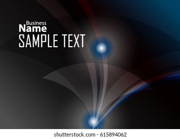 Blue abstract template for card or banner. Metal Background with waves and reflections. Business background, silver, illustration. Illustration of abstract background with a metallic element