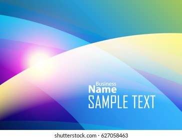 Blue abstract template for card or banner. Metal Background with waves and reflections. Business background, silver, illustration. Illustration of abstract background with a metallic element