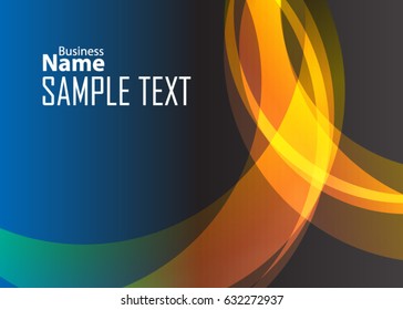 Blue abstract template for card or banner. Metal Background with waves and reflections. Business background, silver, illustration. Illustration of abstract background with a metallic element