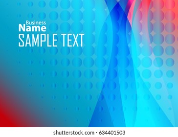 Blue abstract template for card or banner. Metal Background with waves and reflections. Business background, silver, illustration. Illustration of abstract background with a metallic element