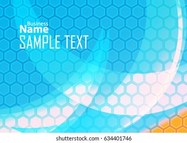 Blue abstract template for card or banner. Metal Background with waves and reflections. Business background, silver, illustration. Illustration of abstract background with a metallic element