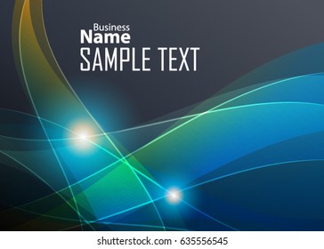 Blue abstract template for card or banner. Metal Background with waves and reflections. Business background, silver, illustration. Illustration of abstract background with a metallic element