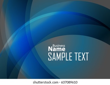 Blue abstract template for card or banner. Metal Background with waves and reflections. Business background, silver, illustration. Illustration of abstract background with a metallic element