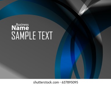 Blue abstract template for card or banner. Metal Background with waves and reflections. Business background, silver, illustration. Illustration of abstract background with a metallic element