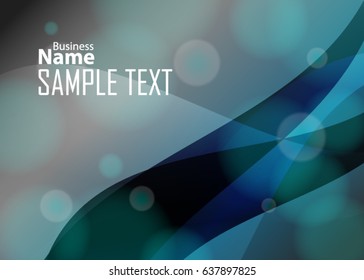 Blue abstract template for card or banner. Metal Background with waves and reflections. Business background, silver, illustration. Illustration of abstract background with a metallic element