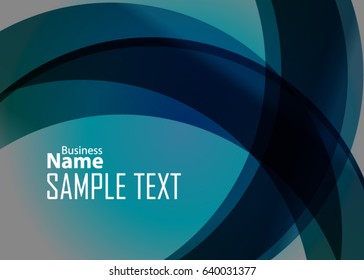 Blue abstract template for card or banner. Metal Background with waves and reflections. Business background, silver, illustration. Illustration of abstract background with a metallic element