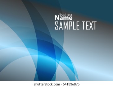 Blue abstract template for card or banner. Metal Background with waves and reflections. Business background, silver, illustration. Illustration of abstract background with a metallic element