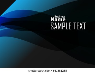 Blue abstract template for card or banner. Metal Background with waves and reflections. Business background, silver, illustration. Illustration of abstract background with a metallic element