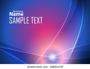 Blue abstract template for card or banner. Metal Background with waves and reflections. Business background, silver, illustration. Illustration of abstract background with a metallic element