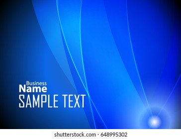 Blue abstract template for card or banner. Metal Background with waves and reflections. Business background, silver, illustration. Illustration of abstract background with a metallic element
