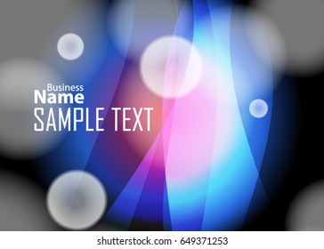 Blue abstract template for card or banner. Metal Background with waves and reflections. Business background, silver, illustration. Illustration of abstract background with a metallic element