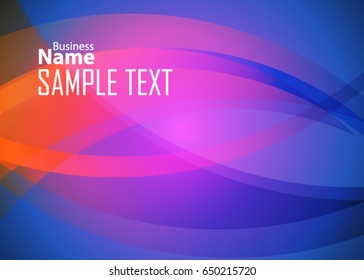 Blue abstract template for card or banner. Metal Background with waves and reflections. Business background, silver, illustration. Illustration of abstract background with a metallic element
