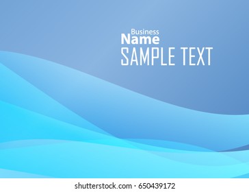 Blue abstract template for card or banner. Metal Background with waves and reflections. Business background, silver, illustration. Illustration of abstract background with a metallic element