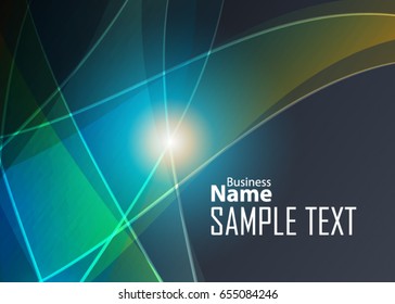 Blue abstract template for card or banner. Metal Background with waves and reflections. Business background, silver, illustration. Illustration of abstract background with a metallic element
