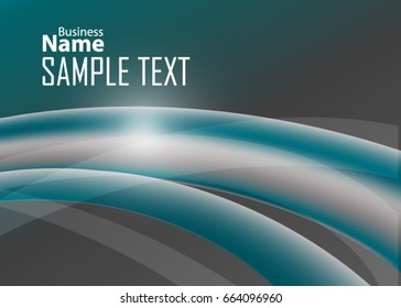 Blue abstract template for card or banner. Metal Background with waves and reflections. Business background, silver, illustration. Illustration of abstract background with a metallic element