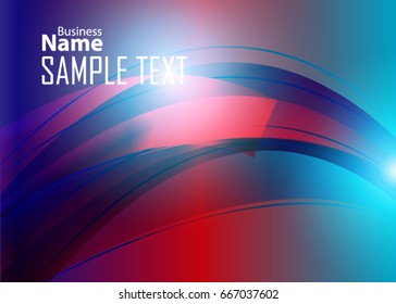 Blue abstract template for card or banner. Metal Background with waves and reflections. Business background, silver, illustration. Illustration of abstract background with a metallic element