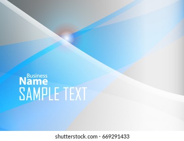 Blue abstract template for card or banner. Metal Background with waves and reflections. Business background, silver, illustration. Illustration of abstract background with a metallic element