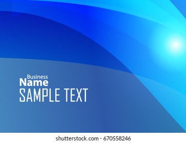 Blue abstract template for card or banner. Metal Background with waves and reflections. Business background, silver, illustration. Illustration of abstract background with a metallic element