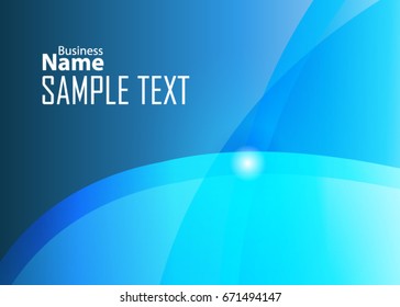 Blue abstract template for card or banner. Metal Background with waves and reflections. Business background, silver, illustration. Illustration of abstract background with a metallic element