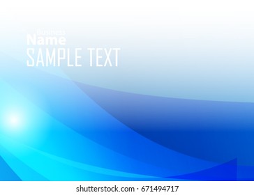 Blue abstract template for card or banner. Metal Background with waves and reflections. Business background, silver, illustration. Illustration of abstract background with a metallic element