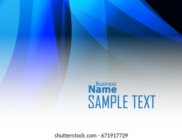 Blue abstract template for card or banner. Metal Background with waves and reflections. Business background, silver, illustration. Illustration of abstract background with a metallic element