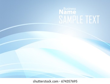 Blue abstract template for card or banner. Metal Background with waves and reflections. Business background, silver, illustration. Illustration of abstract background with a metallic element