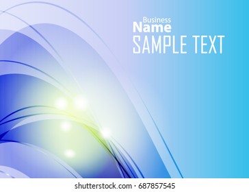 Blue abstract template for card or banner. Metal Background with waves and reflections. Business background, silver, illustration. Illustration of abstract background with a metallic element