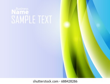 Blue abstract template for card or banner. Metal Background with waves and reflections. Business background, silver, illustration. Illustration of abstract background with a metallic element
