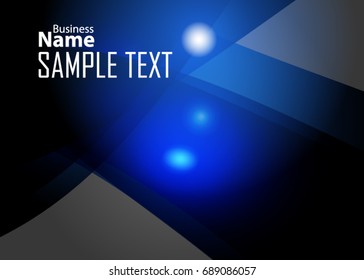 Blue abstract template for card or banner. Metal Background with waves and reflections. Business background, silver, illustration. Illustration of abstract background with a metallic element