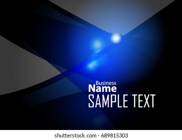 Blue abstract template for card or banner. Metal Background with waves and reflections. Business background, silver, illustration. Illustration of abstract background with a metallic element