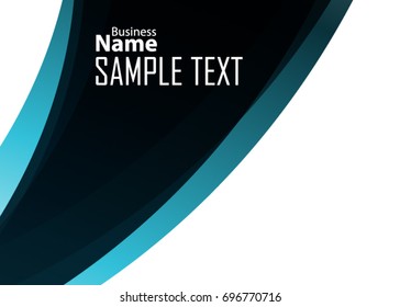 Blue abstract template for card or banner. Metal Background with waves and reflections. Business background, silver, illustration. Illustration of abstract background with a metallic element