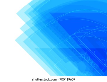 Blue abstract template for card or banner. Metal Background with waves and reflections. Business background, silver, illustration. Illustration of abstract background with a metallic element