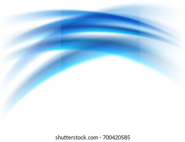Blue abstract template for card or banner. Metal Background with waves and reflections. Business background, silver, illustration. Illustration of abstract background with a metallic element