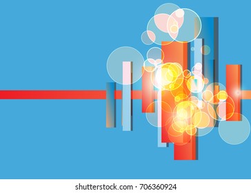 Blue abstract template for card or banner. Metal Background with waves and reflections. Business background, silver, illustration. Illustration of abstract background with a metallic element