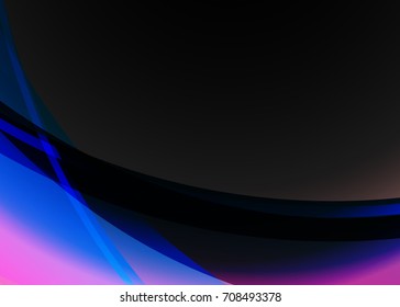 Blue abstract template for card or banner. Metal Background with waves and reflections. Business background, silver, illustration. Illustration of abstract background with a metallic element