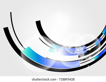 Blue abstract template for card or banner. Metal Background with waves and reflections. Business background, silver, illustration. Illustration of abstract background with a metallic element
