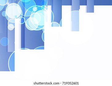 Blue abstract template for card or banner. Metal Background with waves and reflections. Business background, silver, illustration. Illustration of abstract background with a metallic element
