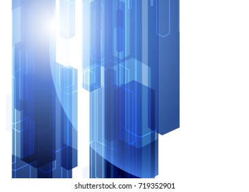 Blue abstract template for card or banner. Metal Background with waves and reflections. Business background, silver, illustration. Illustration of abstract background with a metallic element