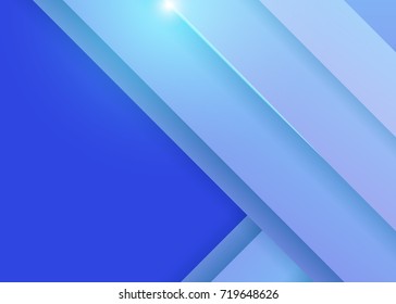 Blue abstract template for card or banner. Metal Background with waves and reflections. Business background, silver, illustration. Illustration of abstract background with a metallic element